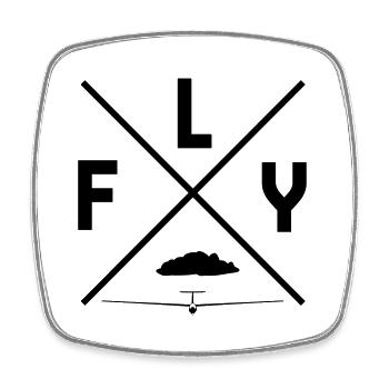 Segelflugzeug Segelfliegen Segelflieger Pilot - Viereckiger Kühlschrankmagnet - Weiß - Vorne