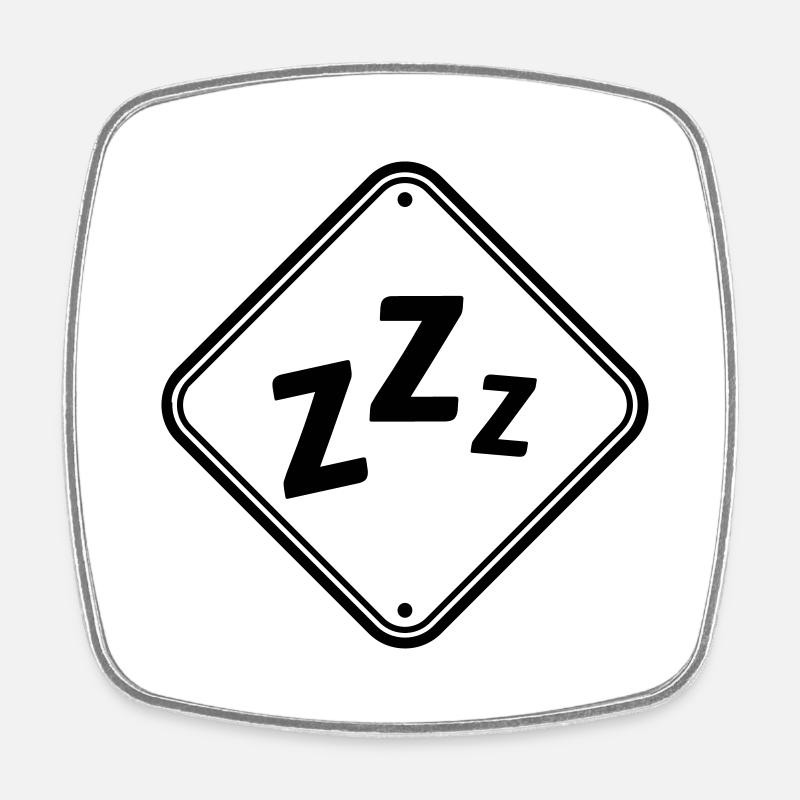 Attention snoring shield - Square fridge magnet - white
