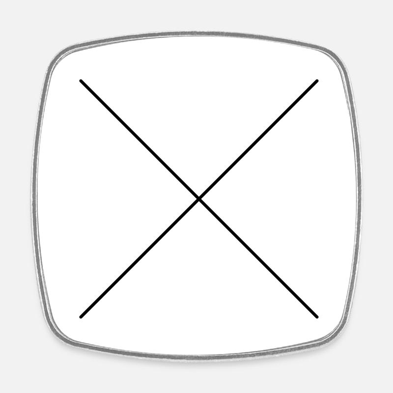 2 lines that cross - Square fridge magnet - white