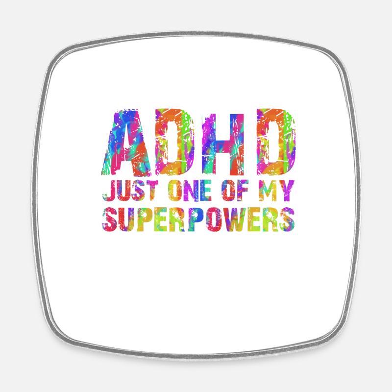 Adhd (Adhd) - Magnet carré - blanc