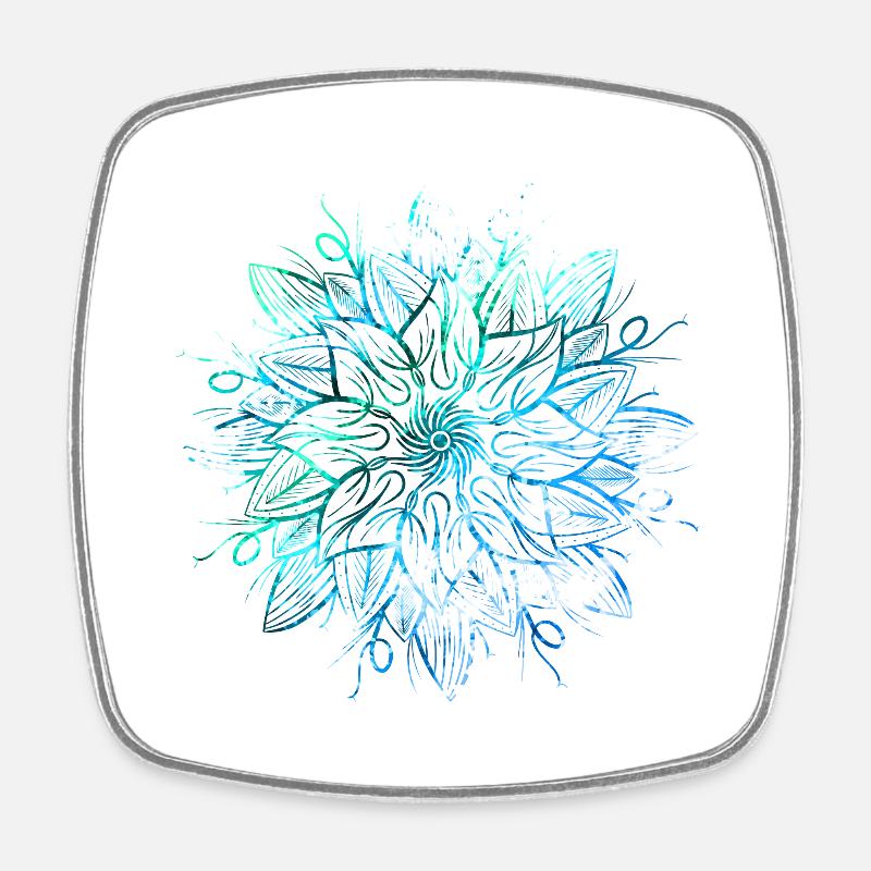 Mandala - Blue - Square fridge magnet - white