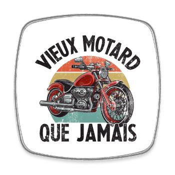 Vieux Motard Homme Moto Cadeau Motorcycle Motards - Magnet carré - blanc - Devant