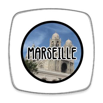 Marseille La Major - Magnet carré - blanc - Devant