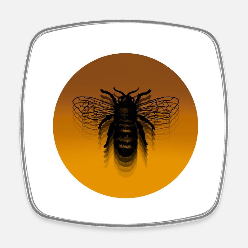 ABEILLE OR VOLANT - Magnet carré - blanc