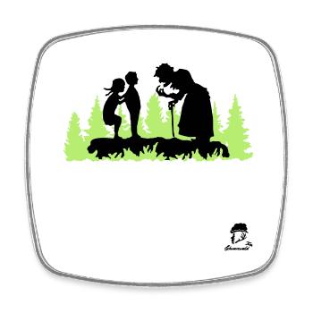 Hansel and Gretel in the Witch Forest - Square fridge magnet - white - Front