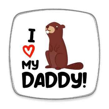 I love my daddy gift birth papa father - Square fridge magnet - white - Front