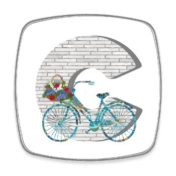 fahrrad e 100 c - Viereckiger Kühlschrankmagnet - Weiß - Vorne