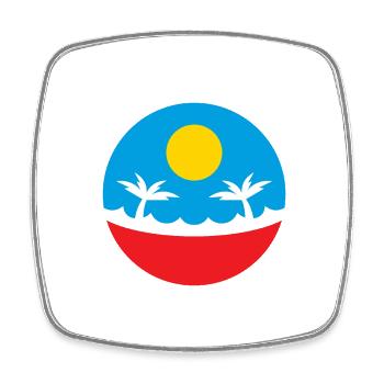 La Réunion - 974 - Magnet carré - blanc - Devant