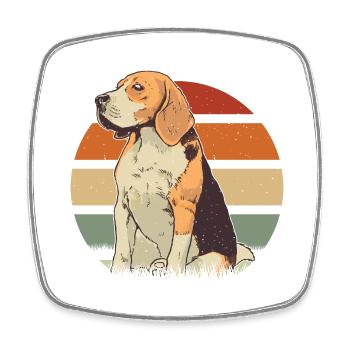Beagle Zeichnung Beagle Hund - Viereckiger Kühlschrankmagnet - Weiß - Vorne