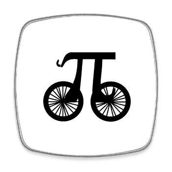 Math Icône Pi Vélo Vélo Cadeau amusant - Magnet carré - blanc - Devant