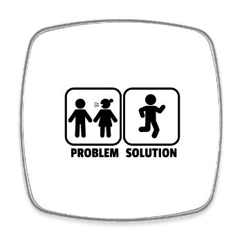Problem Solution Running Jogging Runner Gift Idea - Square fridge magnet - white - Front