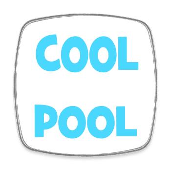 cool by the pool - Square fridge magnet - white - Front