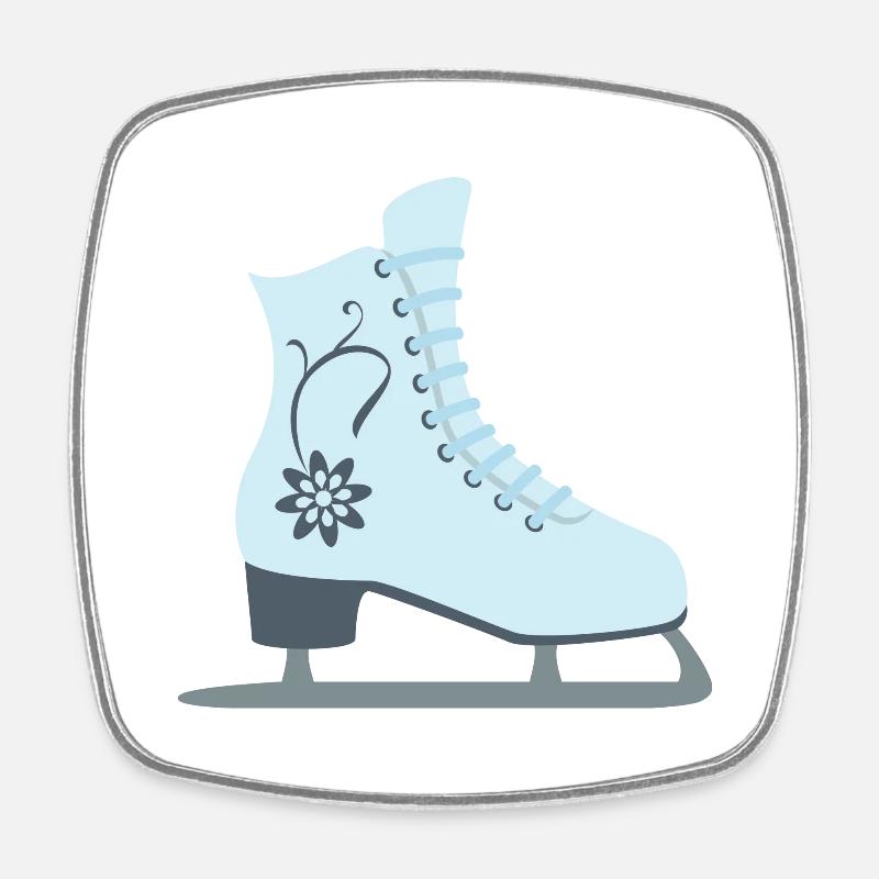 Ice skating ice skating - Square fridge magnet - white