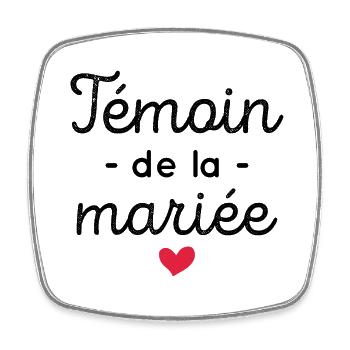 Témoin De La Mariée Mariage Cadeau - Magnet carré - blanc - Devant