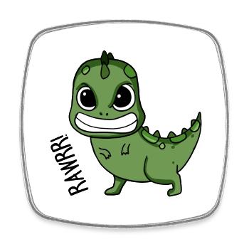 Bébé dinosaure en colère cadeau - Magnet carré - blanc - Devant