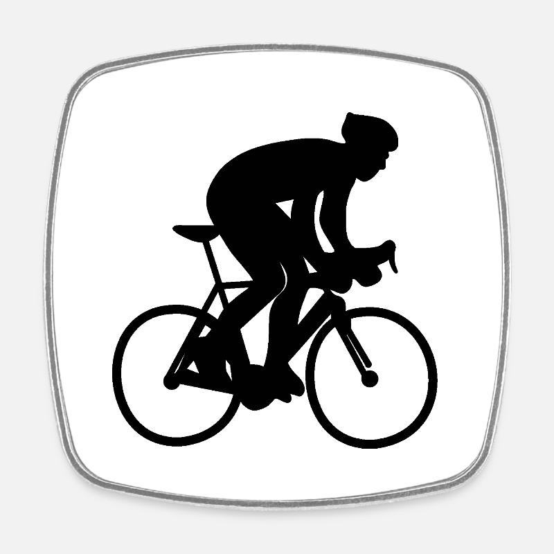 Vélo vélo vélo de course - Magnet carré - blanc