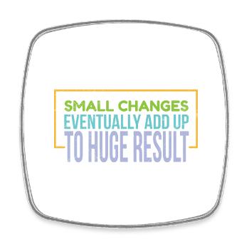 Small Changes Erfolg Motivationssprüche Geschenk - Viereckiger Kühlschrankmagnet - Weiß - Vorne