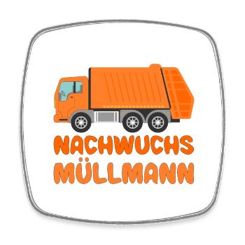 Kinder Nachwuchs Müllmann Müllabfuhr - Viereckiger Kühlschrankmagnet - Weiß - Vorne
