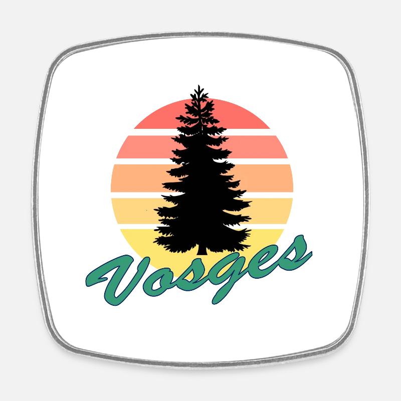 Vosges Fir sunset - Square fridge magnet - white