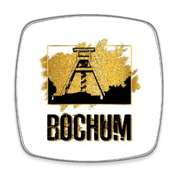 Bochum Deutschland Stadt Skyline Heimat Liebe Gold - Viereckiger Kühlschrankmagnet - Weiß - Vorne