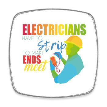 Electrician - Square fridge magnet - white - Front