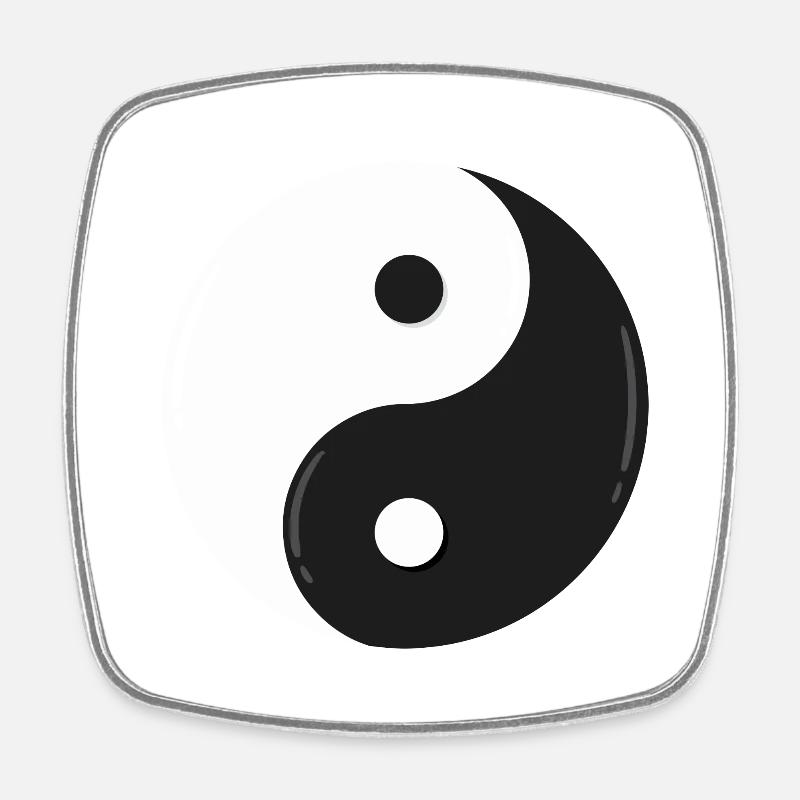 Yin et Yang - Magnet carré - blanc