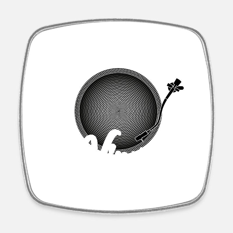 Sounds Better On Vinyl DJ Gift Record - Square fridge magnet - white