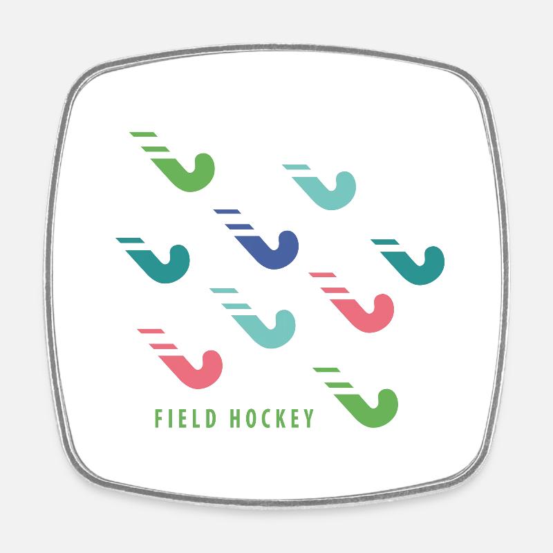 Hockey stick - Square fridge magnet - white