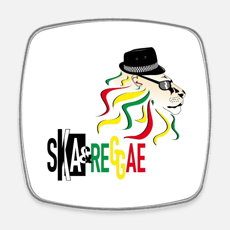 Ska & Reggae - Square fridge magnet - white