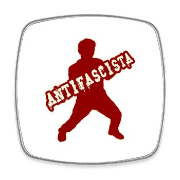 ANTIFASCISTA ANTIFASCISTE ANTIFASCISTE ANTIFASCISTA - Magnet carré - blanc - Devant