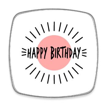 JAHRESTAG. ALLES GUTE ZUM GEBURTSTAG. ALLES GUTE ZUM GEBURTSTAG. - Viereckiger Kühlschrankmagnet - Weiß - Vorne
