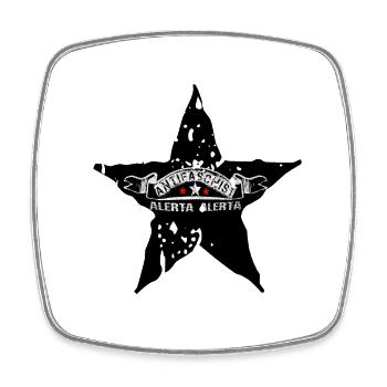 alerta alerta antifascist activist - Square fridge magnet - white - Front