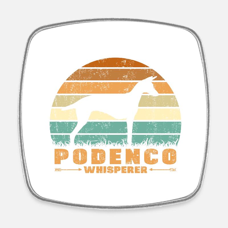 Podenco Canario Whisperer - Square fridge magnet - white