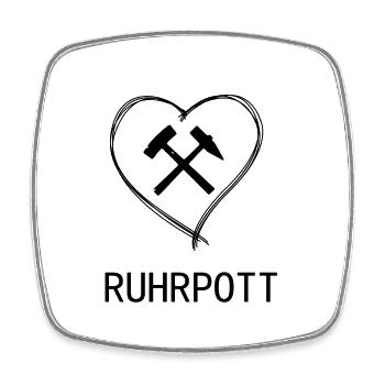 Ruhrpott - Viereckiger Kühlschrankmagnet - Weiß - Vorne