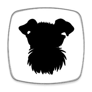 Cooler Schnauzer mit Sonnenbrille - Viereckiger Kühlschrankmagnet - Weiß - Vorne