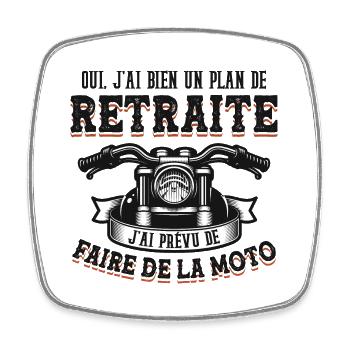 Mon Plan De Retraite C'est Faire De La Moto Motard - Magnet carré - blanc - Devant