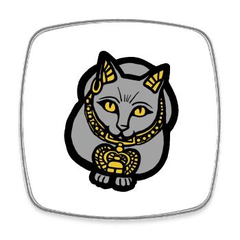 Gray cat - Square fridge magnet - white - Front