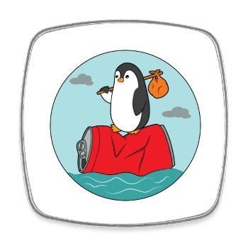 Pollution Recycling - Square fridge magnet - white - Front