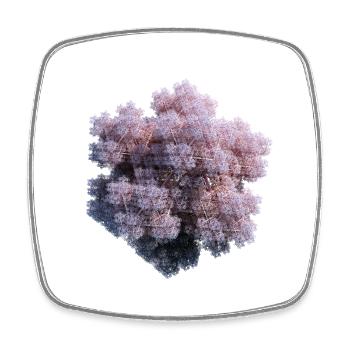 White Fractals - Square fridge magnet - white - Front
