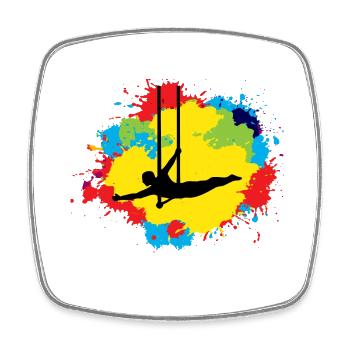 Flying Trapeze Artist Circus Gymnastics Watercolor - Square fridge magnet - white - Front