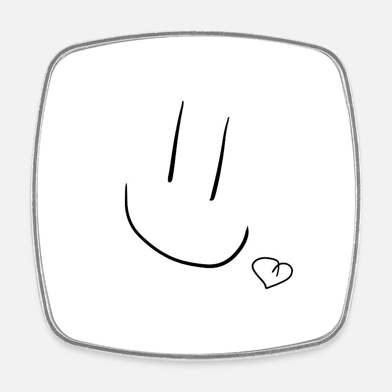 Smiley heureux - Magnet carré - blanc
