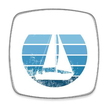 Segeln Vintage Sailing Segler Segelboot Segel - Viereckiger Kühlschrankmagnet - Weiß - Vorne