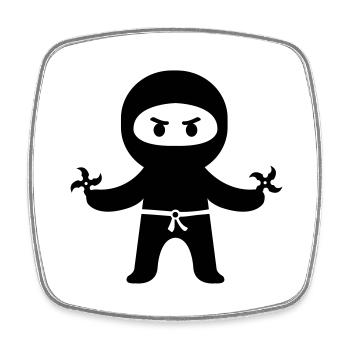 ninja - Square fridge magnet - white - Front