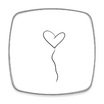 Heart Lines - Square fridge magnet - white - Front