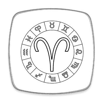 Sternzeichen Widder Aries - Viereckiger Kühlschrankmagnet - Weiß - Vorne
