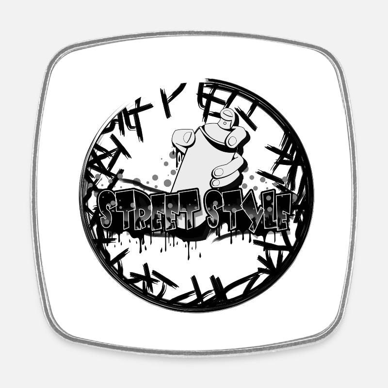 Steet Style - Square fridge magnet - white
