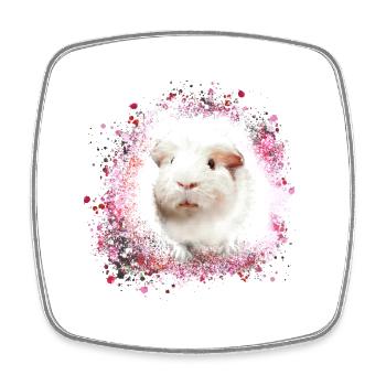 guinea pig, graffiti,painting,pink,pink - Square fridge magnet - white - Front