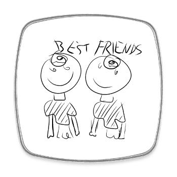 Best friends - Square fridge magnet - white - Front