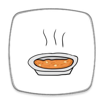 Suppe Essen - Viereckiger Kühlschrankmagnet - Weiß - Vorne