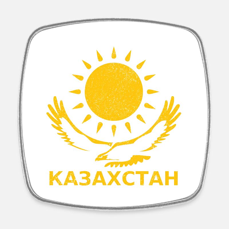 Kasachstan - Viereckiger Kühlschrankmagnet - Weiß